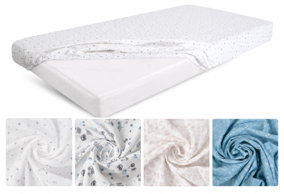 Mušelínové prostěradlo Design s gumou 60 x 120 cm BabyMatex