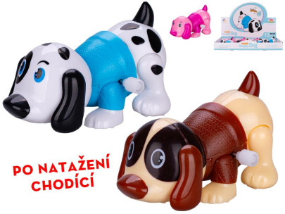 Pejsek 10 cm na klíček po natažení chodící 
