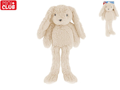 Zajíček plyšový, bílý, dlouhé nohy 30 cm Mini Club
