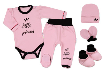 5-ti dílná soupravička do porodnice Little Princess - růžová Baby Nellys