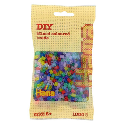 Zažehlovací korálky Hama MIDI mix průhledné 1 000 ks