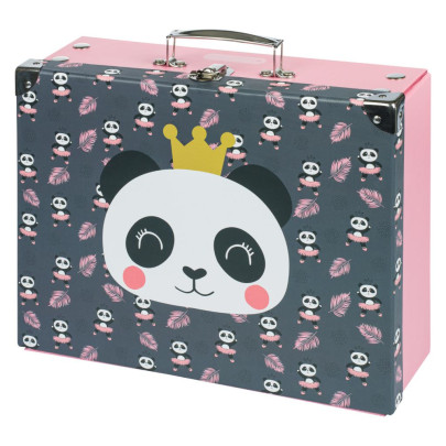 Skládací školní kufřík Panda s kováním Baagl