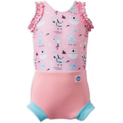 Plavky Happy Nappy kostýmek - Zvířátka růžové
