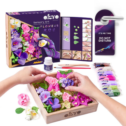 Výtvarná modelovací sada DIY květiny v dřevěném rámu Inspiration Okto