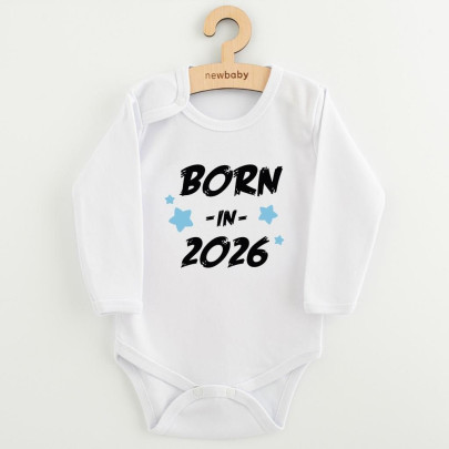 Dětské body s potiskem New Baby Born in 2026 blue