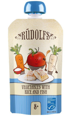 BIO kapsička Zelenina rýže, ryba 110 g Rudolfs