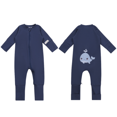 Dětský rostoucí overal Velryba Navy Blue Moniel