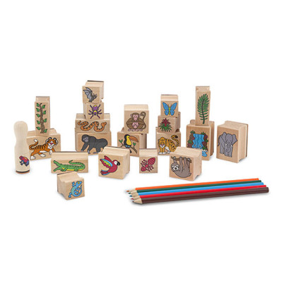 Dřevěná razítka v krabičce Prales Melissa & Doug 