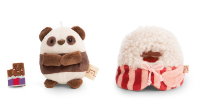 Plyšová MyMochi Panda Kono 8 cm v kostýmu popcorn s čokoládou v dárkovém balení Nici