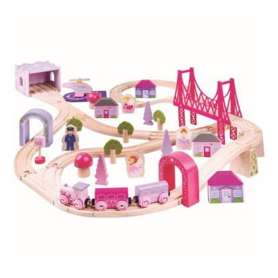 Dřevěná velká vláčkodráha princezny Bigjigs Rail