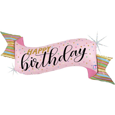 Baner růžový HB 45"/114cm fóliový balónek nafukovací