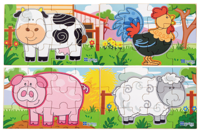 Dřevěné puzzle - farma Viga