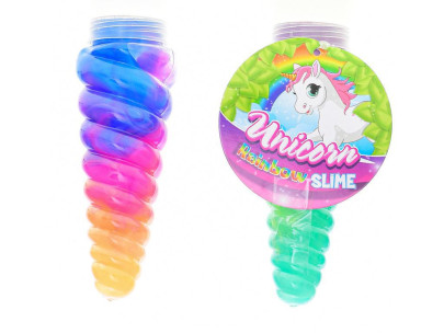 Unicorn roh jednorožce 13 cm s duhovým slizem