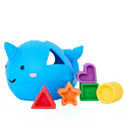 Silikonové třídění tvarů Narval duhové Jellystone Designs