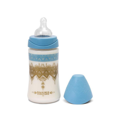 Kojenecká láhev kulatá silikonová savička Premium Couture 270 ml Suavinex