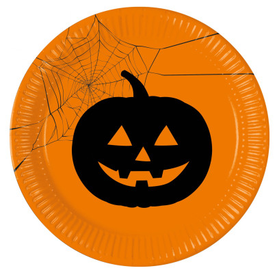 Talíře papírové EKO "Halloween" s dýní 23 cm 8 ks