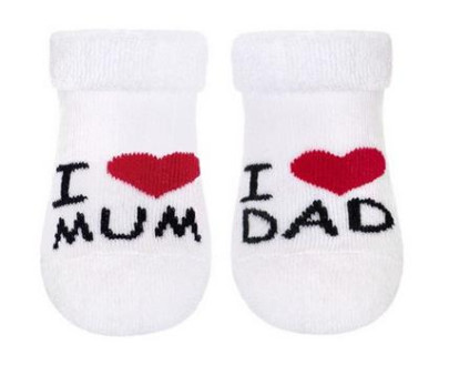 Froté ponožky I Love Mum and Dad vel. 56 New Baby (5-6)
