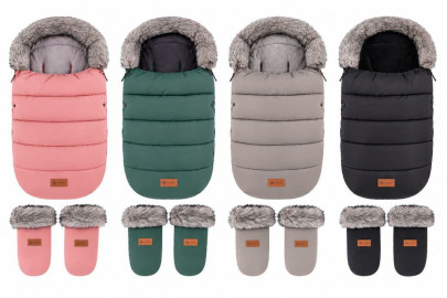Set zimní fusak Comfy 4v1 + rukavice na kočárek Petite & Mars