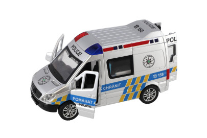 Auto policie 15 cm se zvukem a světlem na setrvačník 