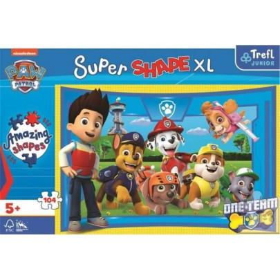 Puzzle 104 XL Super Shape Přátelé štěňat Tlapková patrola Trefl
