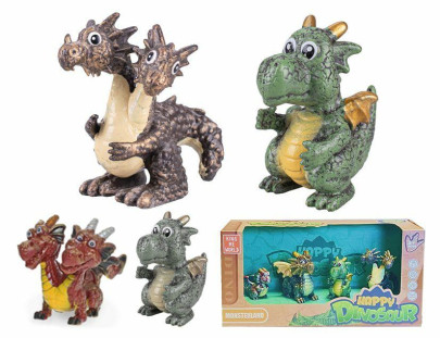Drak figurka 3,5-6 cm fantasy design 4 ks 