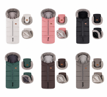 Set zimní fusak Arctic 4 v 1 + rukavice na kočárek Furry Petite & Mars