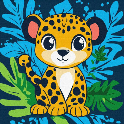 Malování podle čísel dětské - Leopard 30 x 30 cm