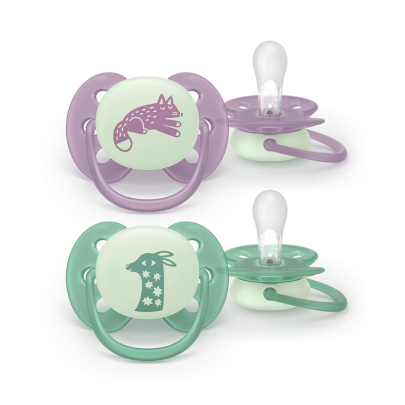Šidítko Ultrasoft s obrázkom noční 6 - 18 m neutral 2 ks Philips Avent