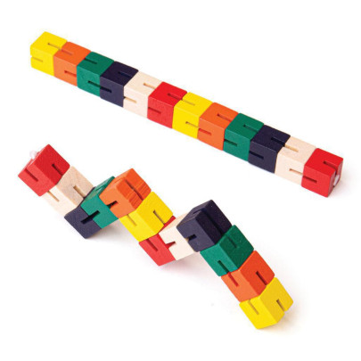 Dřevěný hlavolam barevný had 1 ks Bigjigs Toys