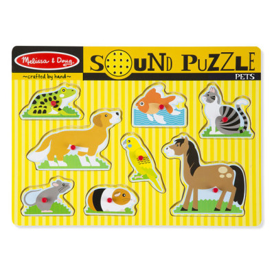 Dřevěné puzzle se zvuky Domácí zvířata Melissa & Doug 