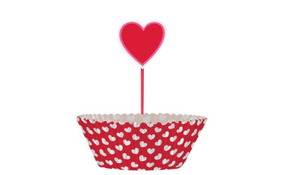 Cupcake košíček - Valentýnská srdce 24 ks