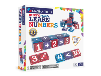 Magnetická stavebnice microMAGS Learn Numbers 56 dílů Magna-Tiles