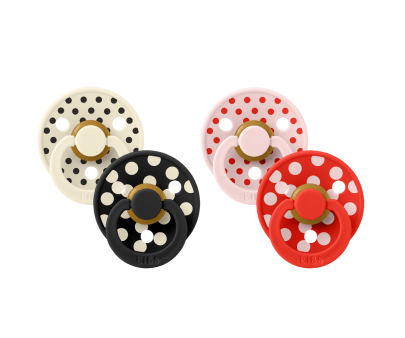 Anatomický dudlík z prírodního kaučuku Colour Polka 2 ks 0 - 6 měsíců Bibs