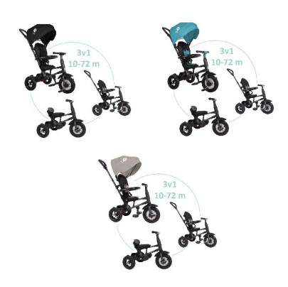 Tříkolka Rito air gel (Rubber), věk 10-72 měsíců Qplay