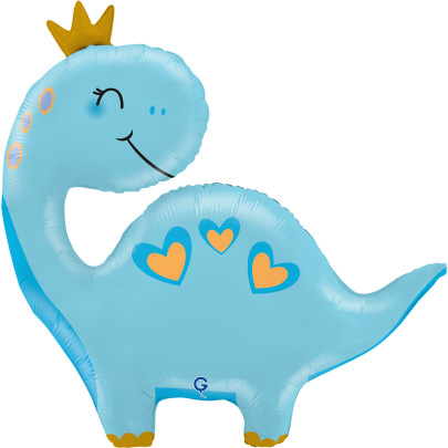 Dinosaur modrý 28"/71 cm fóliový balónek nafukovací