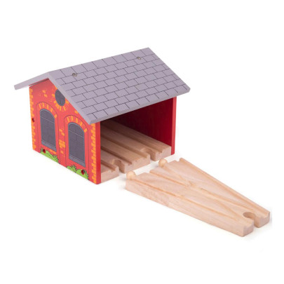 Cihlové depo pro dva vláčky Bigjigs Rail