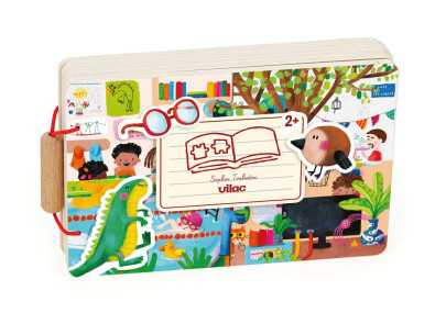 Dřevěná knížka s puzzle Aktivity Vilac