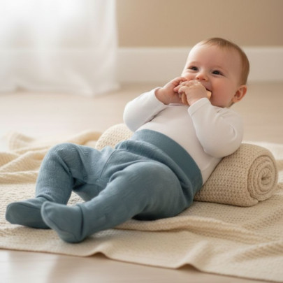 Polodupačky vzor obdélníky modrá Baby Service