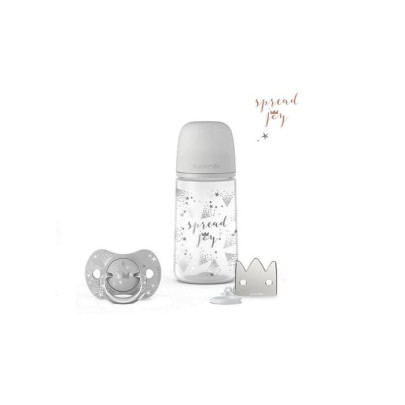 SADA láhev 270ml + dudlík fyziologický 0-6m + klip JOY Suavinex