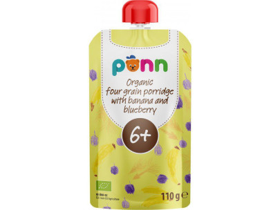 Kapsička Salvest Ponn BIO Banán s borůvkou a obilnými vločkami (110 g) 6m+