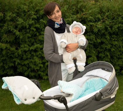 Zimní kojenecký overal Minky Teddy Esito Modrá