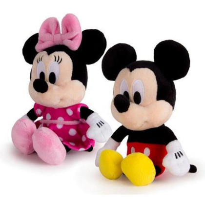 Mickey Mouse a Minnie plyšoví 20cm na baterie se zvukem 0m+