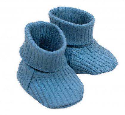 Rostoucí žebrovaný overálek, čepička a botičky Nature - jeans Baby Nellys