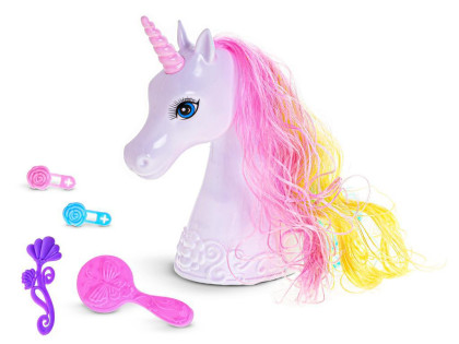 Unicorn česací hlava 20 cm s doplňky 
