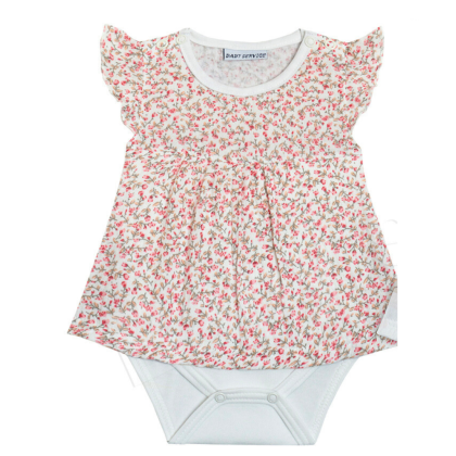 Kojenecké body/šaty krátký rukáv mušelín - potisk Baby Service
