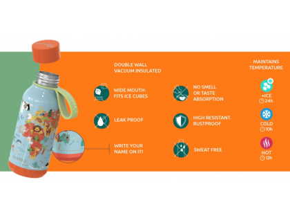 Nerezová termoláhev Solid Kids s poutkem 330 ml Qukka