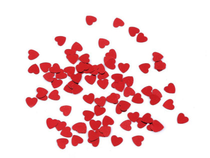 Konfety srdce - na párty, svatbu, oslavu červená srdíčka