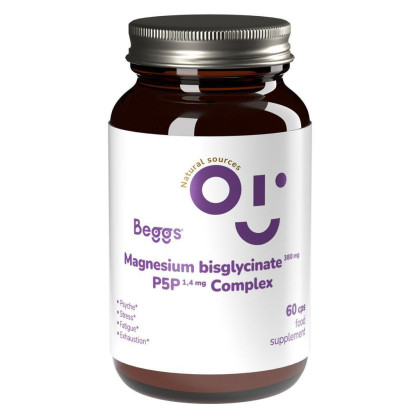 Beggs Magnesium bisglycinate 380 mg + P5P COMPLEX 1,4 mg (60 kapslí)