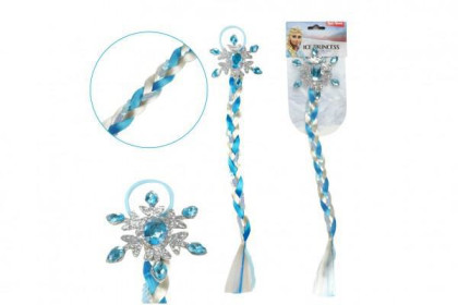 Cop vlasový se sponou na gumičce Ledová princezna