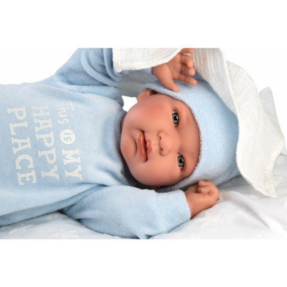 Obleček pro panenku miminko New Born velikosti 43-44 cm Llorens 3dílný modrý